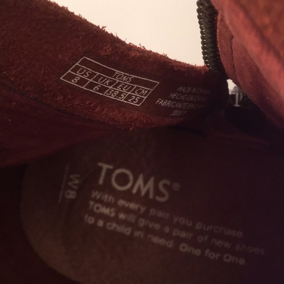 Toms Boots Booties Brown Cognac Suede Fringe 8 - Picture 7 of 7